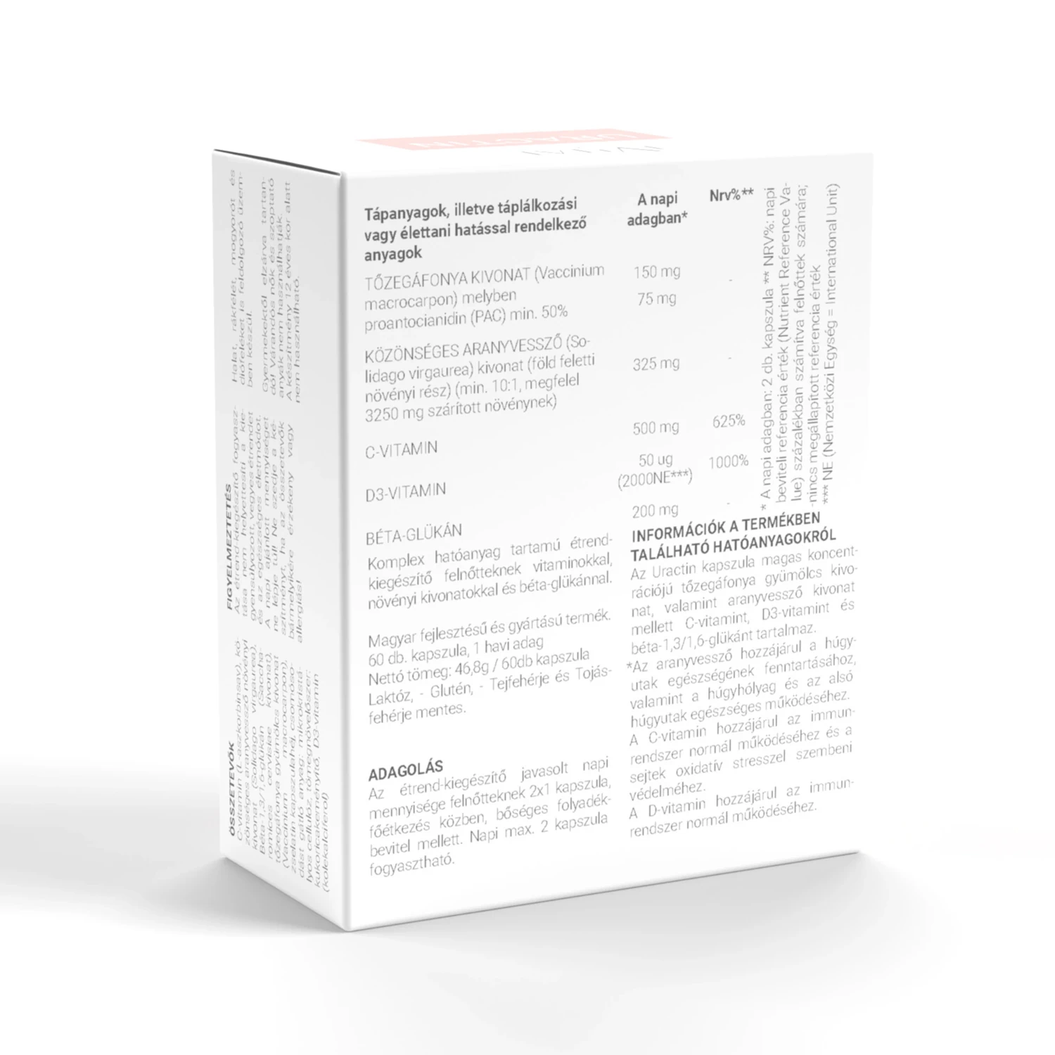 URACTIN étrend-kiegészítő kapszula - összetevők és adagolás