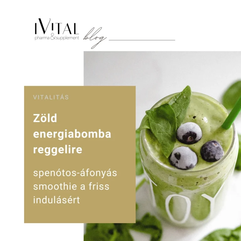 Zöld energiabomba reggelire – spenótos-áfonyás smoothie a friss indulásért